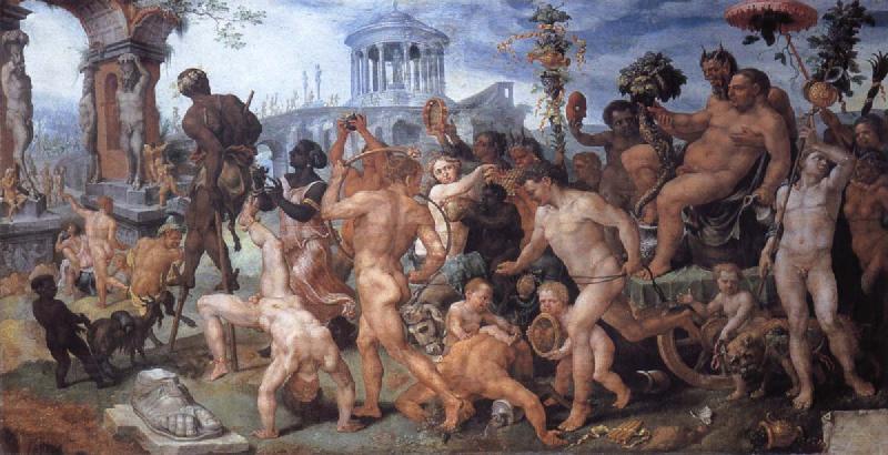 Maerten van heemskerck Triumph of Bacchus oil painting picture